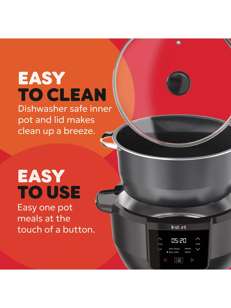 Instant Pot 4-in-1 slow cooker 7.1L black, imported from the UK
