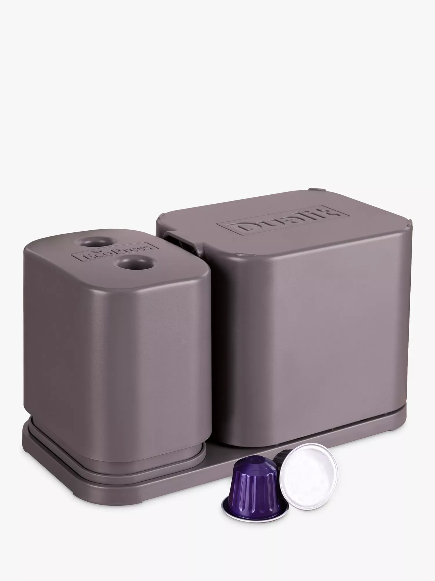Dualit EcoPress Max aluminium coffee capsule recycler grey, UK version