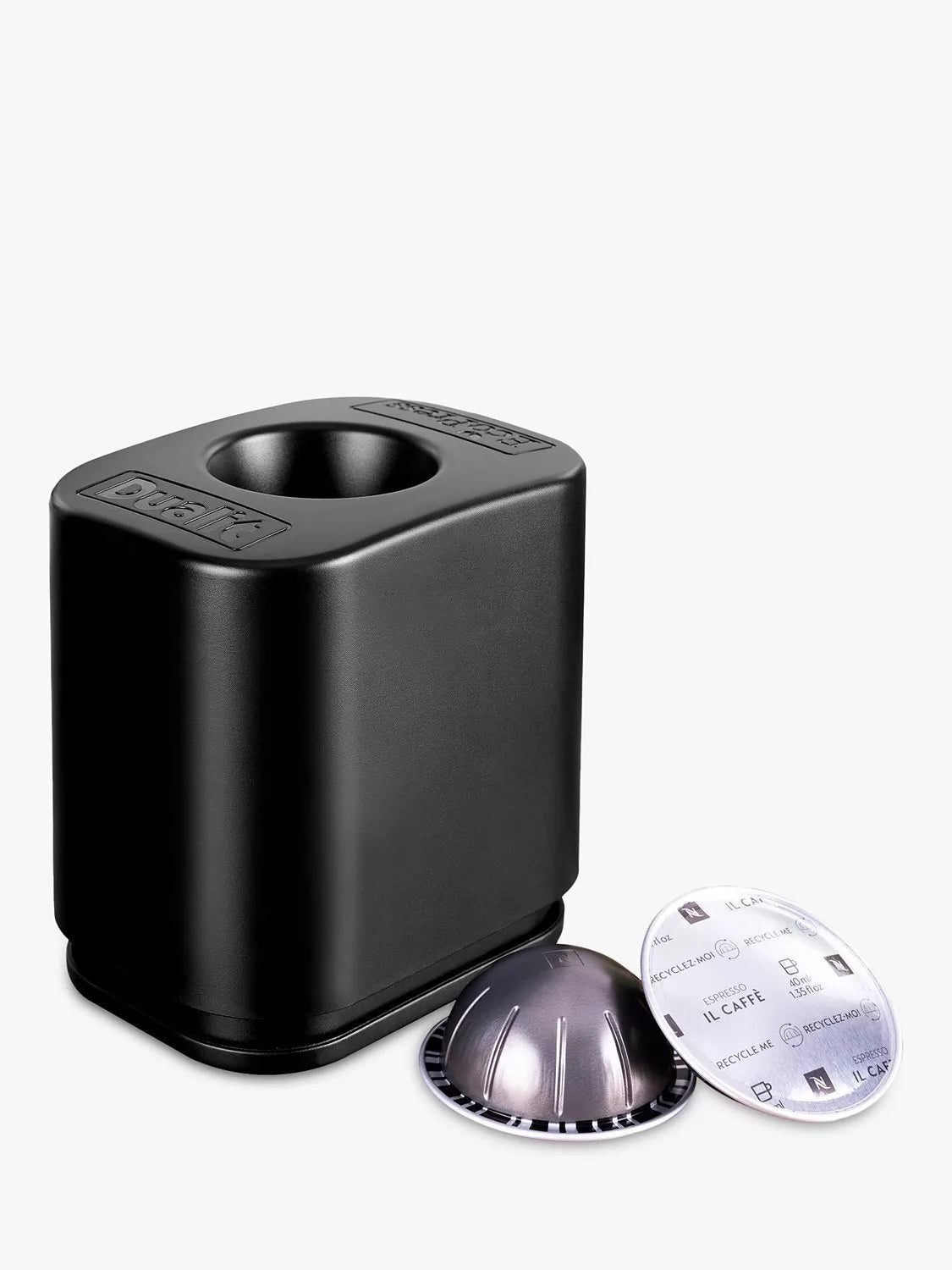 Dualit EcoPress Vertuo aluminium capsule recycler black, UK version