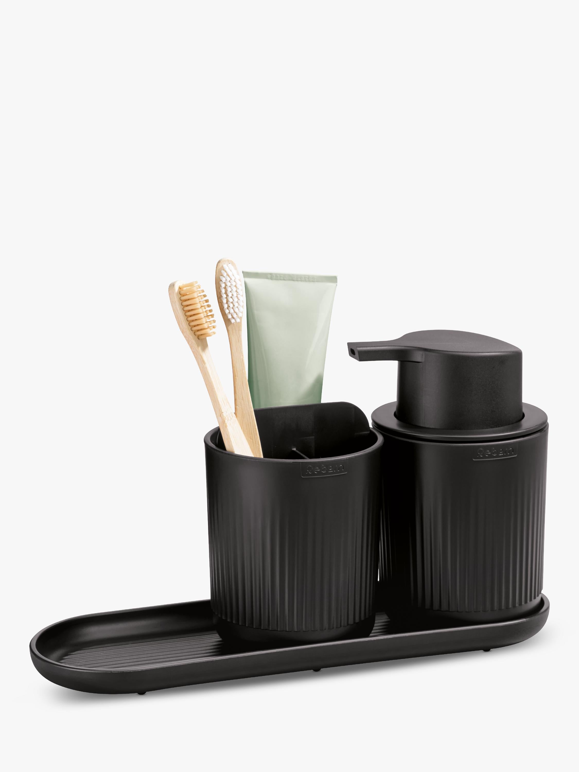 ReBorn recycled plastic bathroom accessories set (British brand)