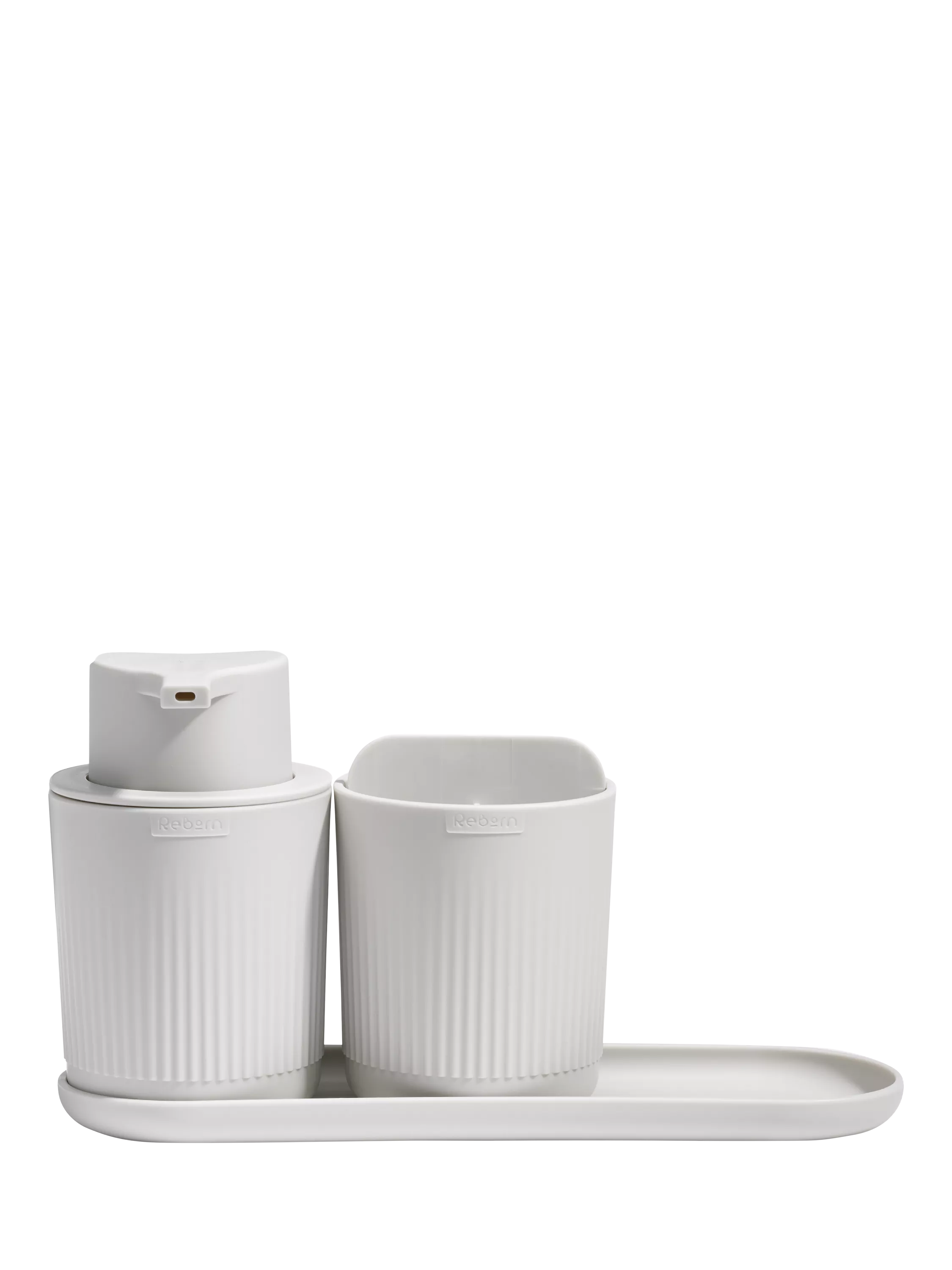 ReBorn recycled plastic bathroom accessories set (British brand)