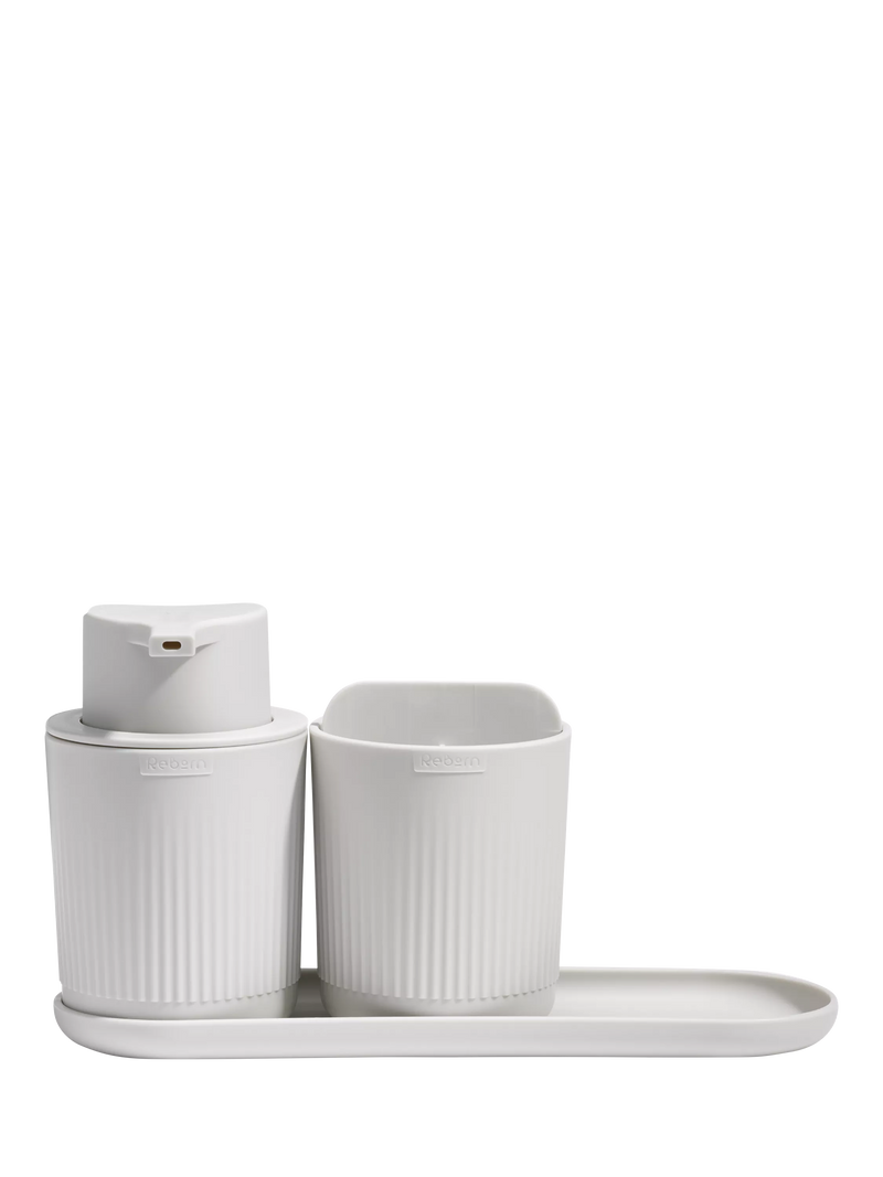 ReBorn recycled plastic bathroom accessories set (British brand)