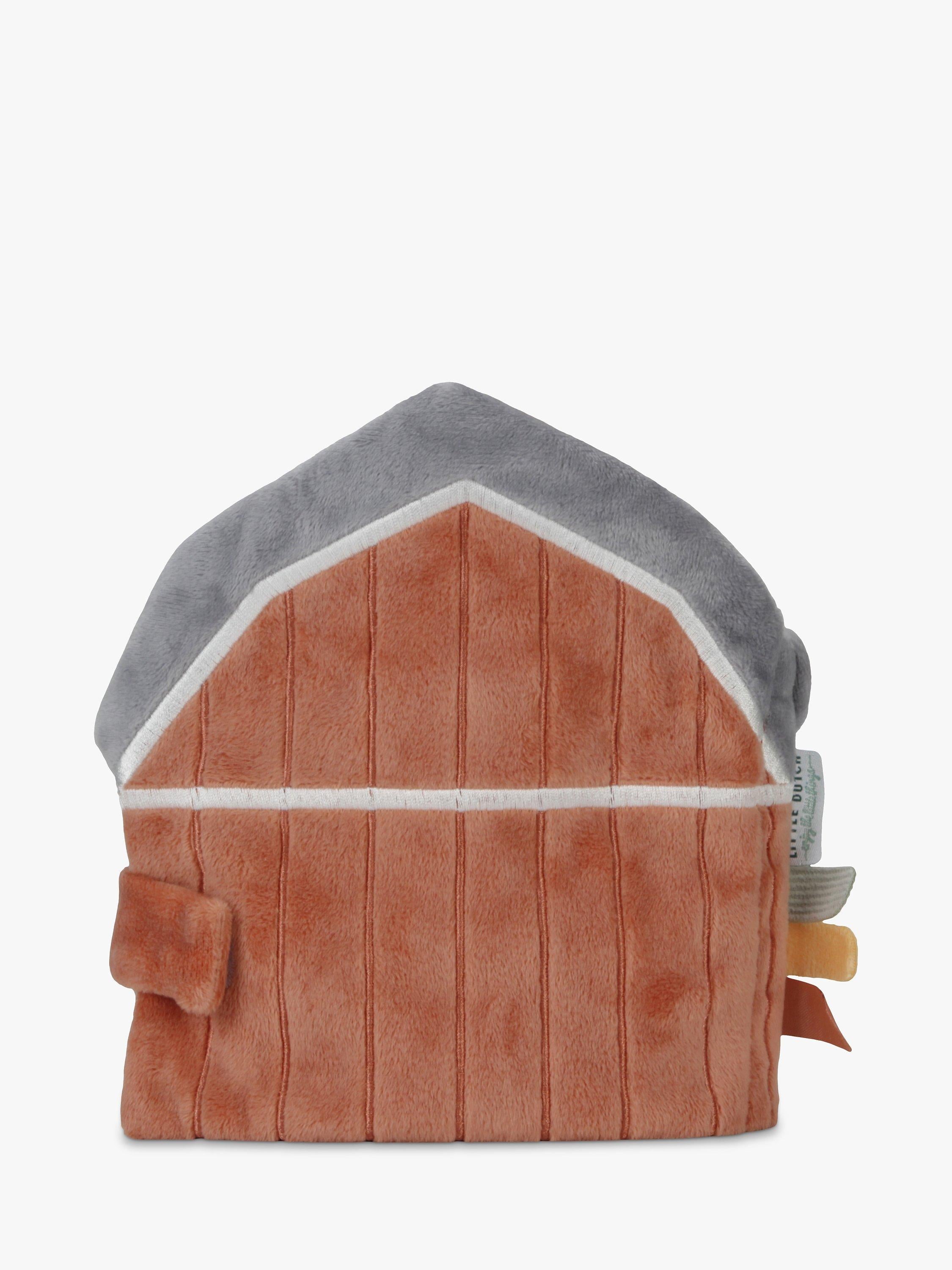 Soft Barn-Shaped Baby Activity Book with Mirror and Rattle