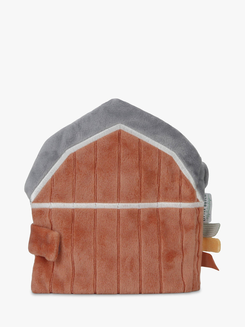 Soft Barn-Shaped Baby Activity Book with Mirror and Rattle
