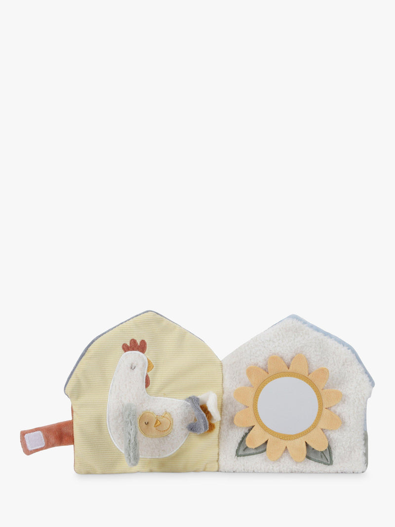 Soft Barn-Shaped Baby Activity Book with Mirror and Rattle