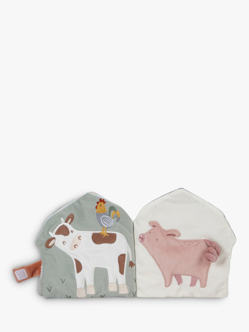 Soft Barn-Shaped Baby Activity Book with Mirror and Rattle