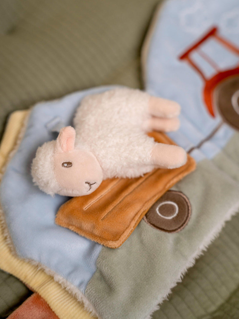 Soft Barn-Shaped Baby Activity Book with Mirror and Rattle