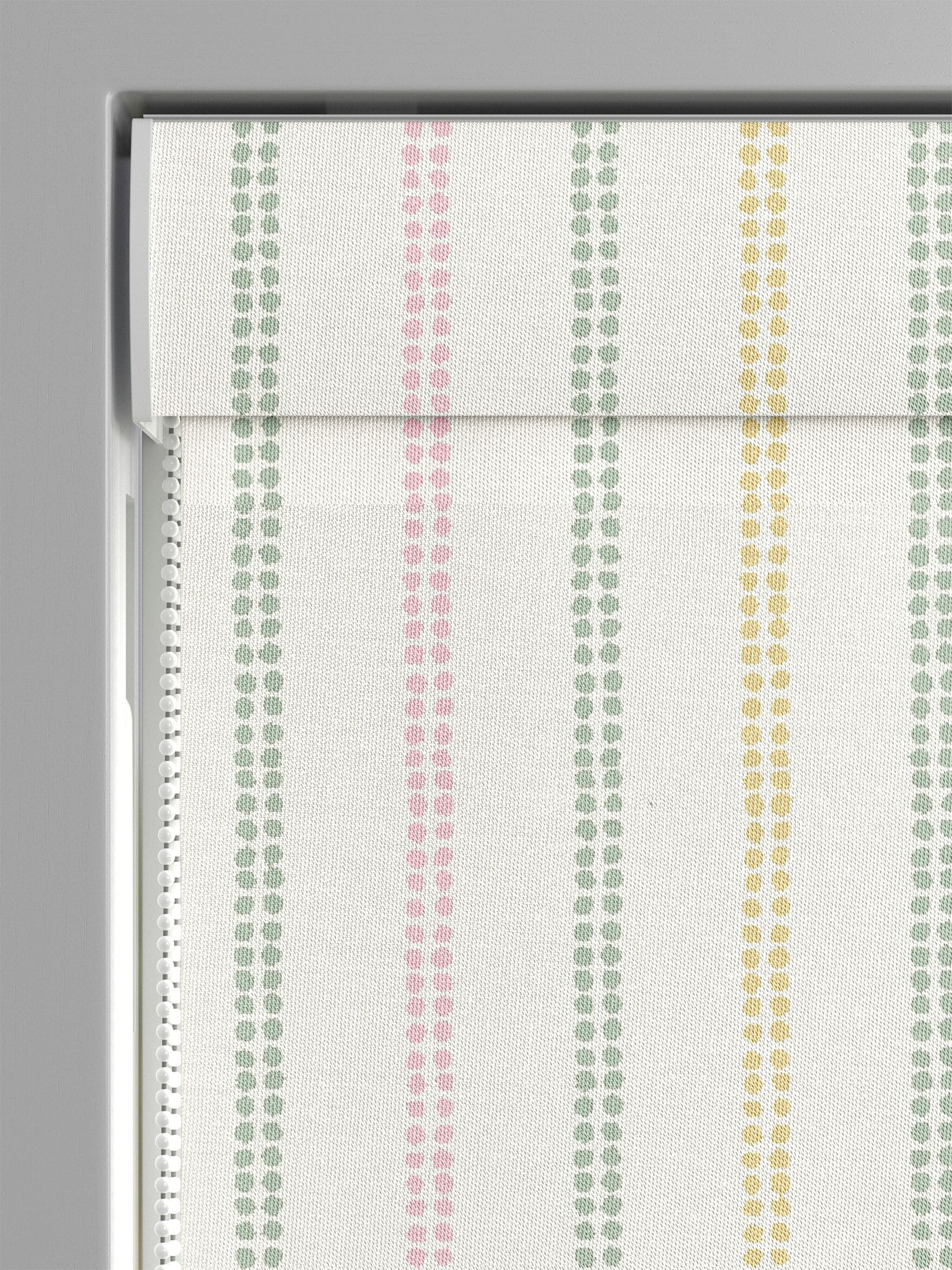 Laura Ashley pale ochre candy stripe cotton roman blind (British brand)