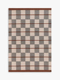 John Lewis Betula Checkerboard Flatweave Rug, Orange/Multi, L180 x W120cm