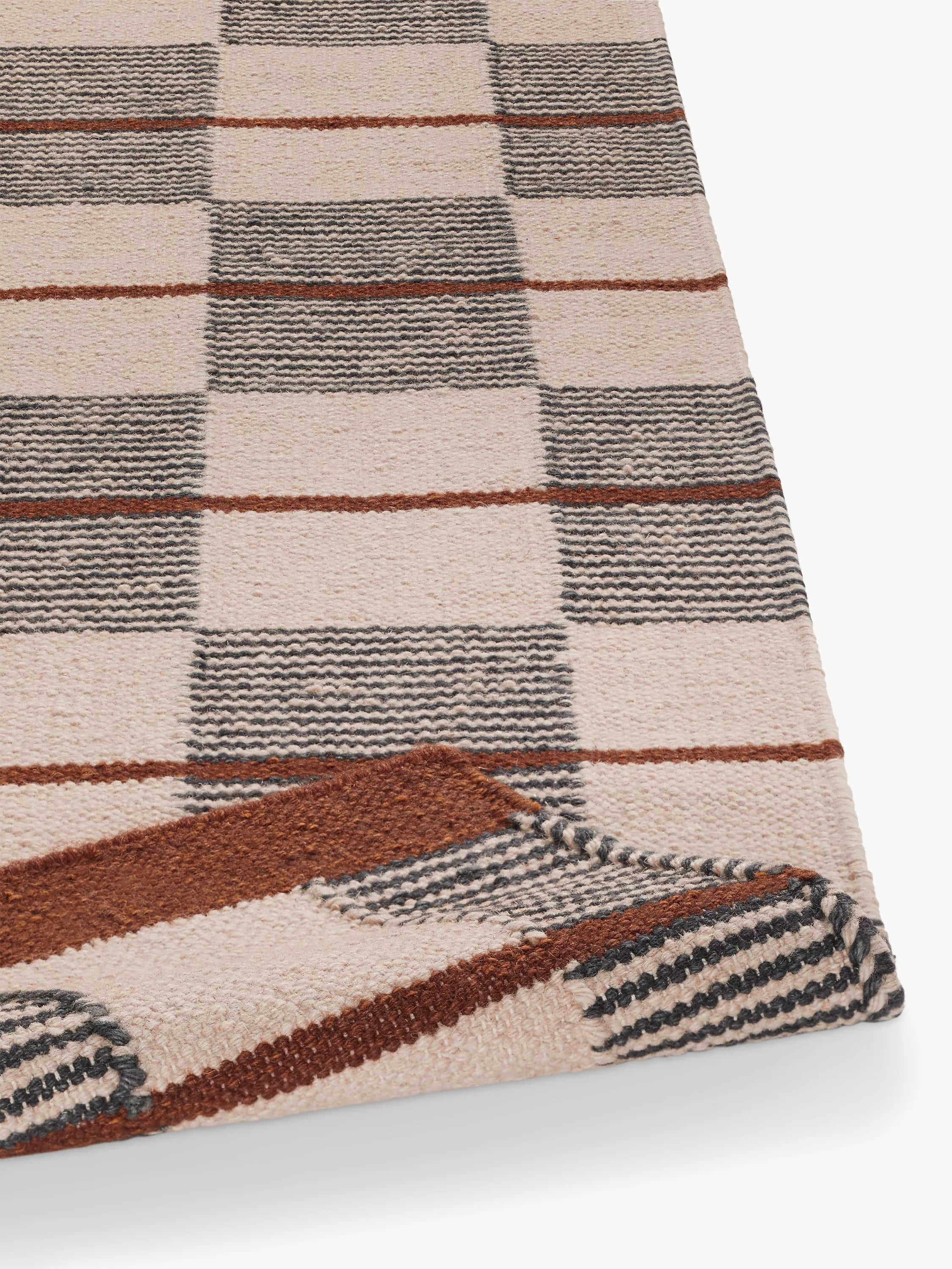 John Lewis Betula flatweave rug orange multi 180x120cm, imported from the UK