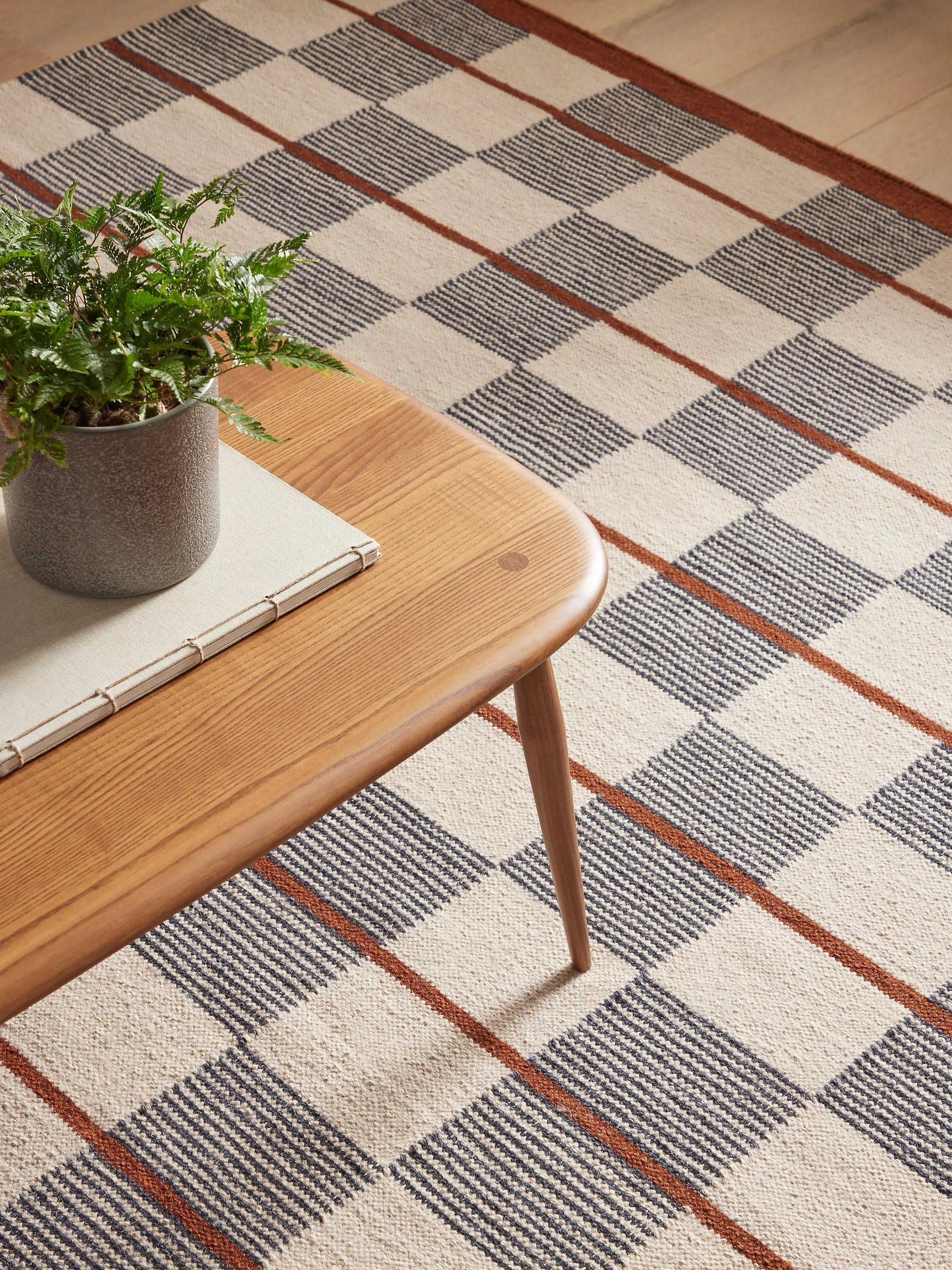 John Lewis Betula flatweave rug orange multi 180x120cm, imported from the UK