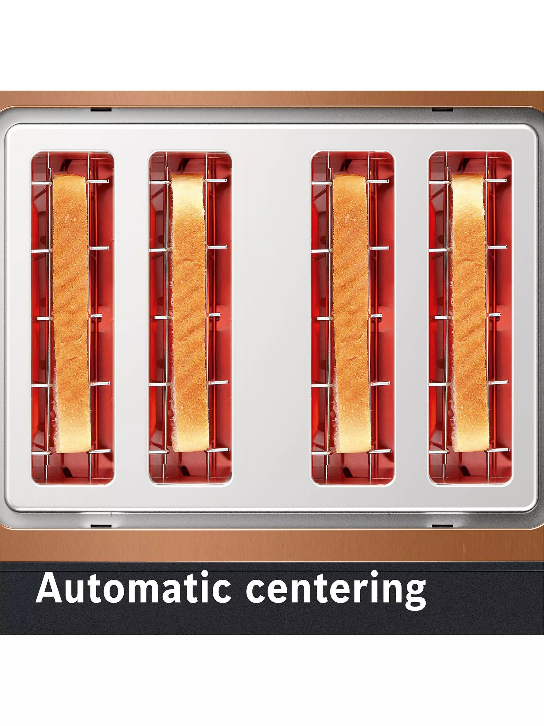 Bosch copper 4-slice toaster with warming rack - British product