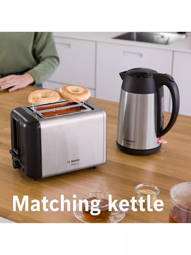 Bosch DesignLine 2 slice stainless steel toaster - British product