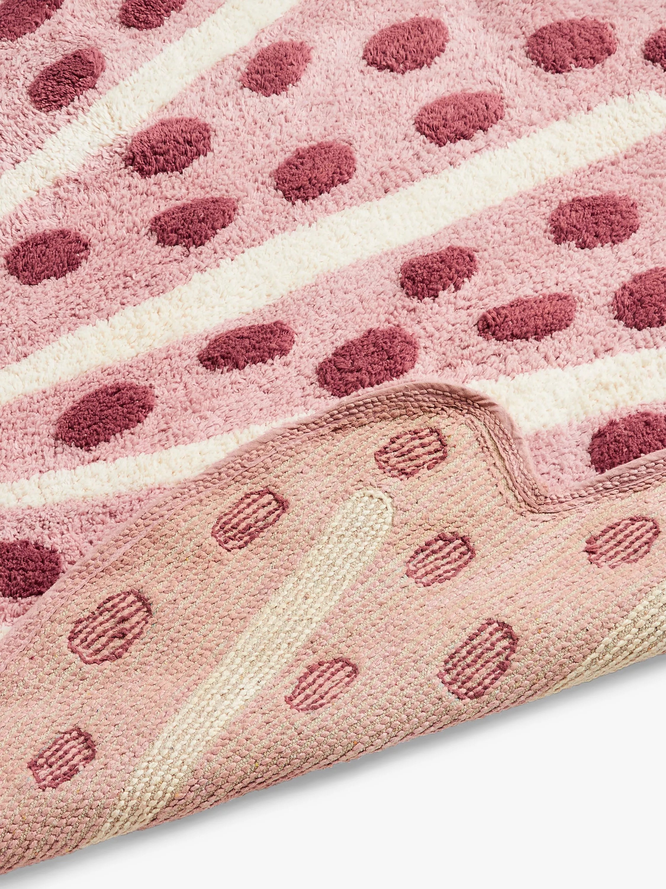 John Lewis shell cotton rug in mid pink, UK version
