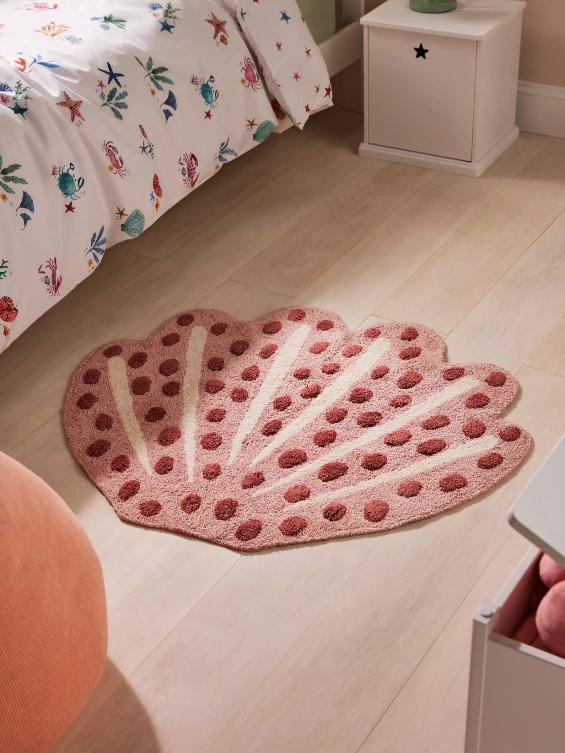 John Lewis shell cotton rug in mid pink, UK version