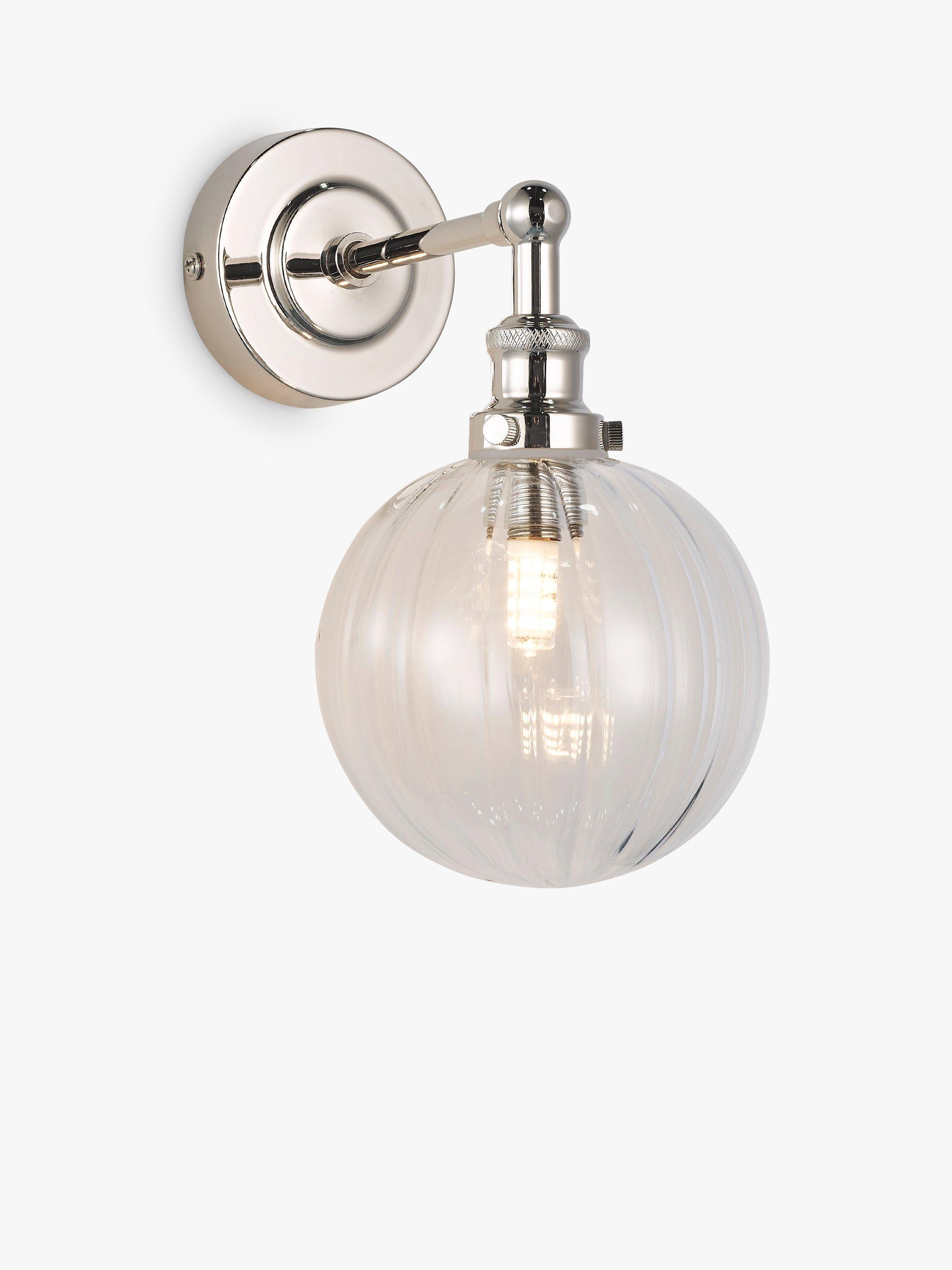 John Lewis Brasserie Wandleuchte antikes Finish geripptes Glas - (Britische Marke)