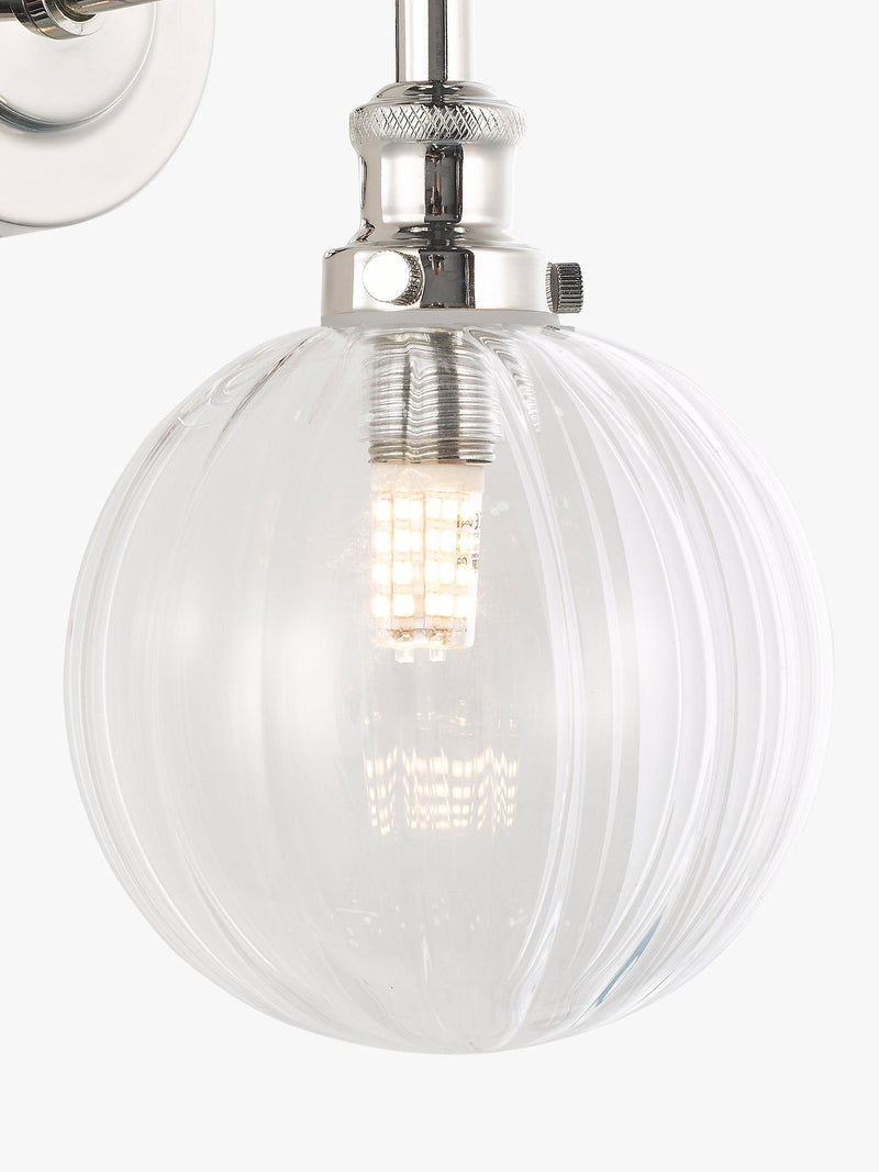 John Lewis Brasserie Wandleuchte antikes Finish geripptes Glas - (Britische Marke)