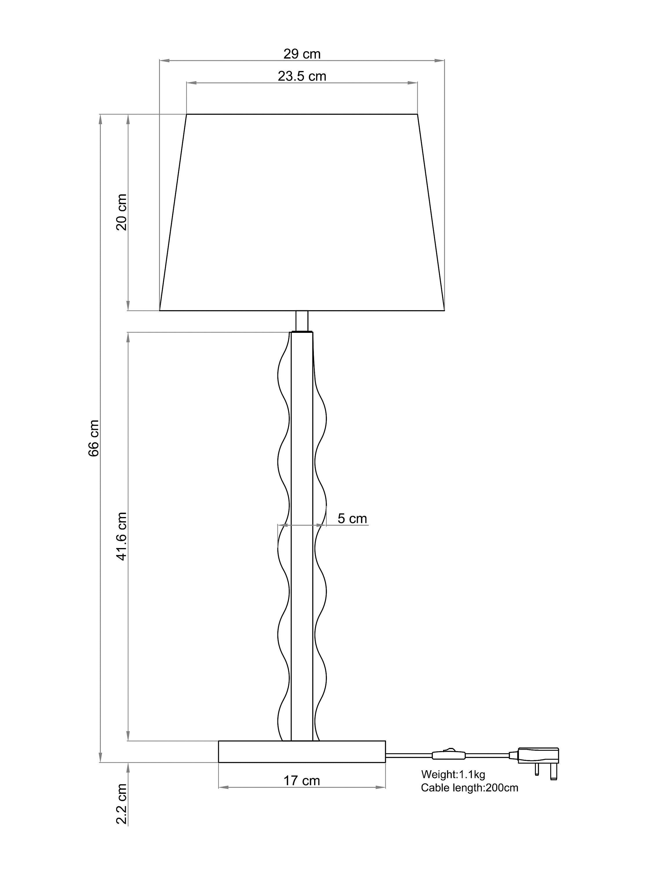 Lampe de table Wiggle John Lewis H66cm bois de frêne teinté, version Royaume-Uni