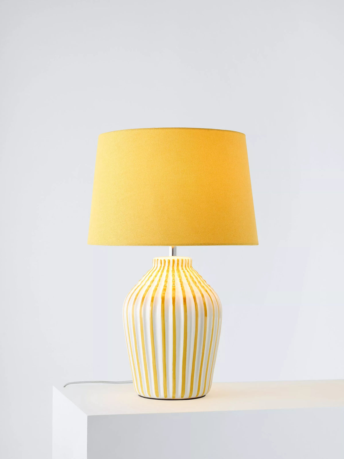 John Lewis Trevone Ceramic Table Lamp, Yellow