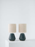 John Lewis Elwood table lamp set of 2 ceramic base linen shade, UK version