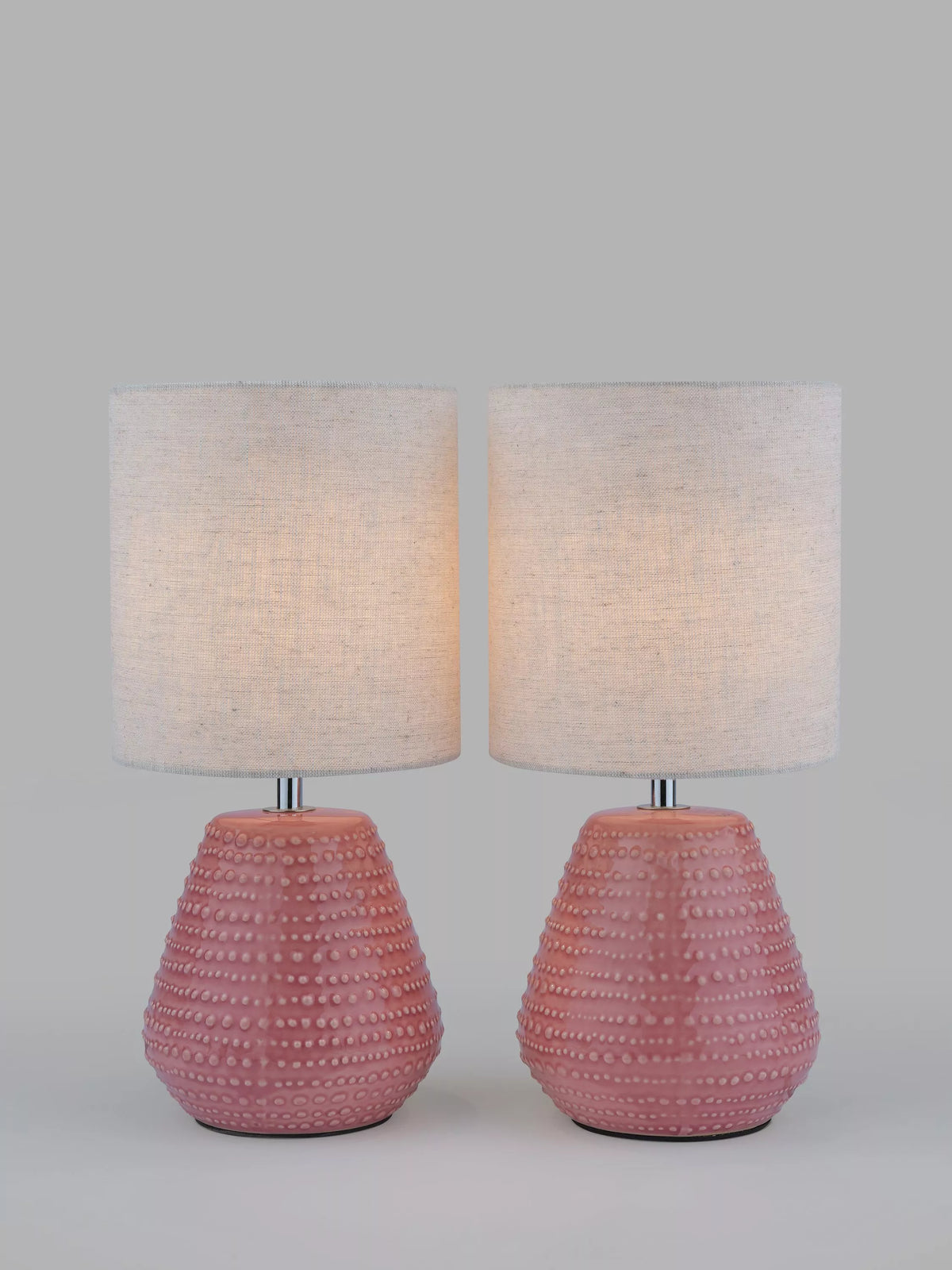 John Lewis Elwood table lamp set of 2 ceramic base linen shade, UK version