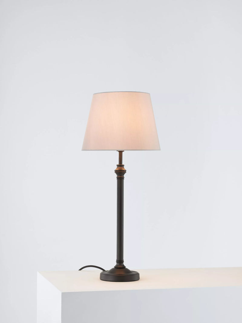 John Lewis Reeded Column Lamp Base, Black Brass