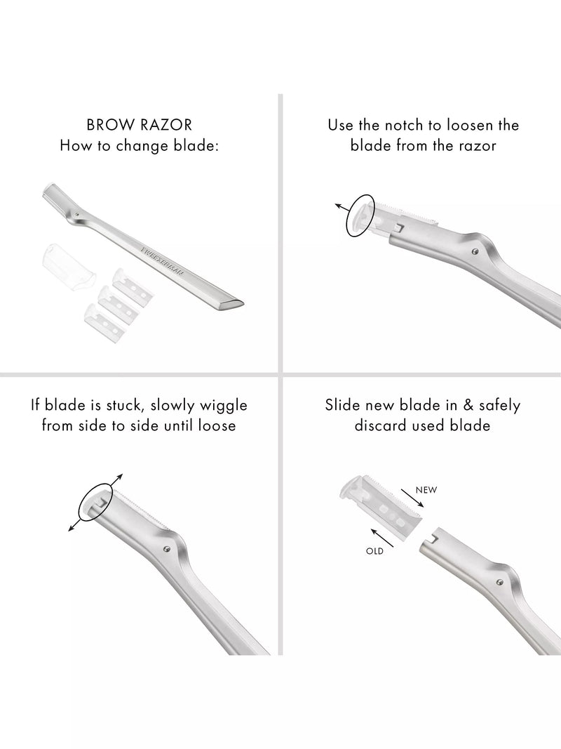 Tweezerman brow razor for precise grooming, imported from the UK