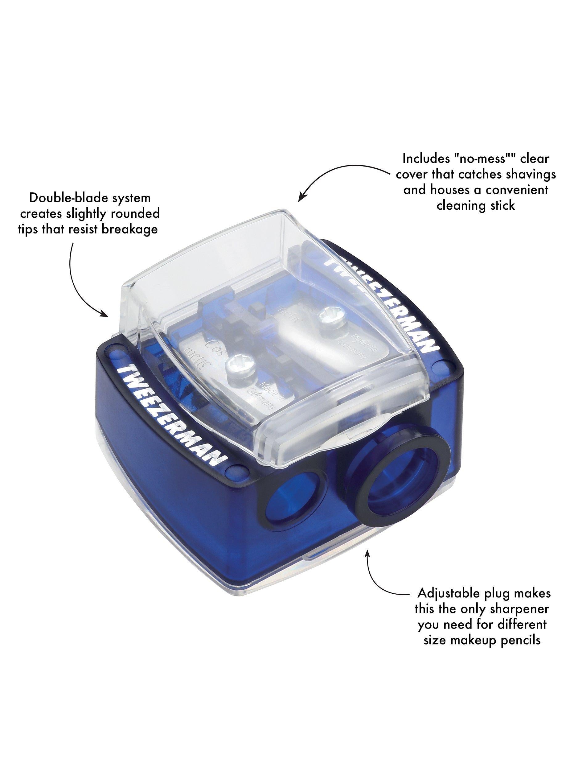 Tweezerman blue cosmetic pencil sharpener (British brand)