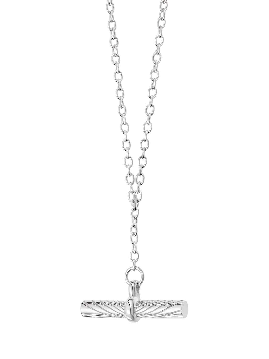 Daisy London silver T-bar pendant necklace (British brand)