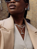Daisy London silver T-bar pendant necklace (British brand)