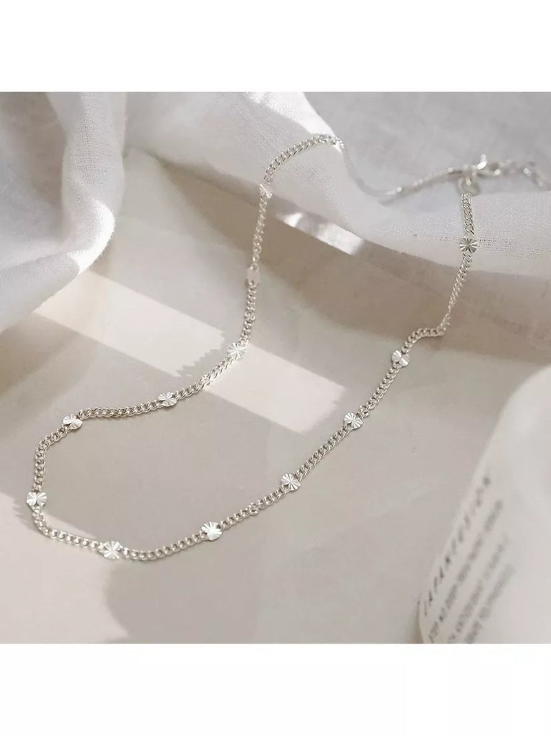 Daisy London Estée Lalonde silver sunburst chain necklace 40-45cm - British product