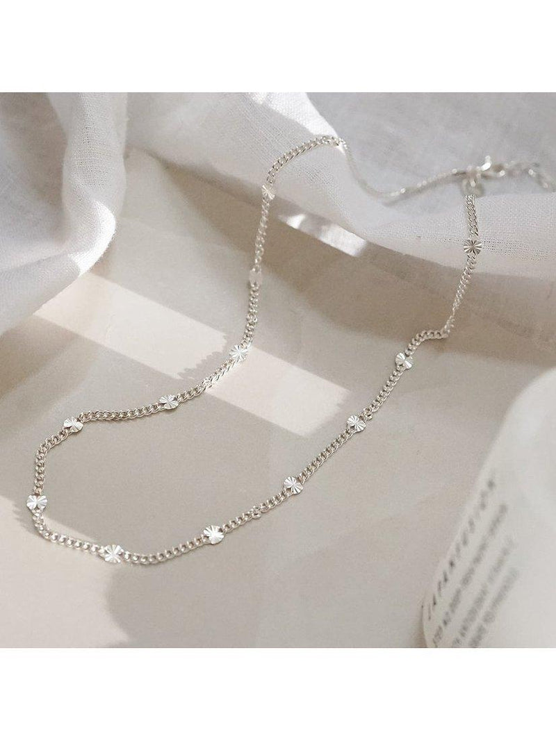 Daisy London Estée Lalonde silver sunburst chain necklace 40-45cm - British product