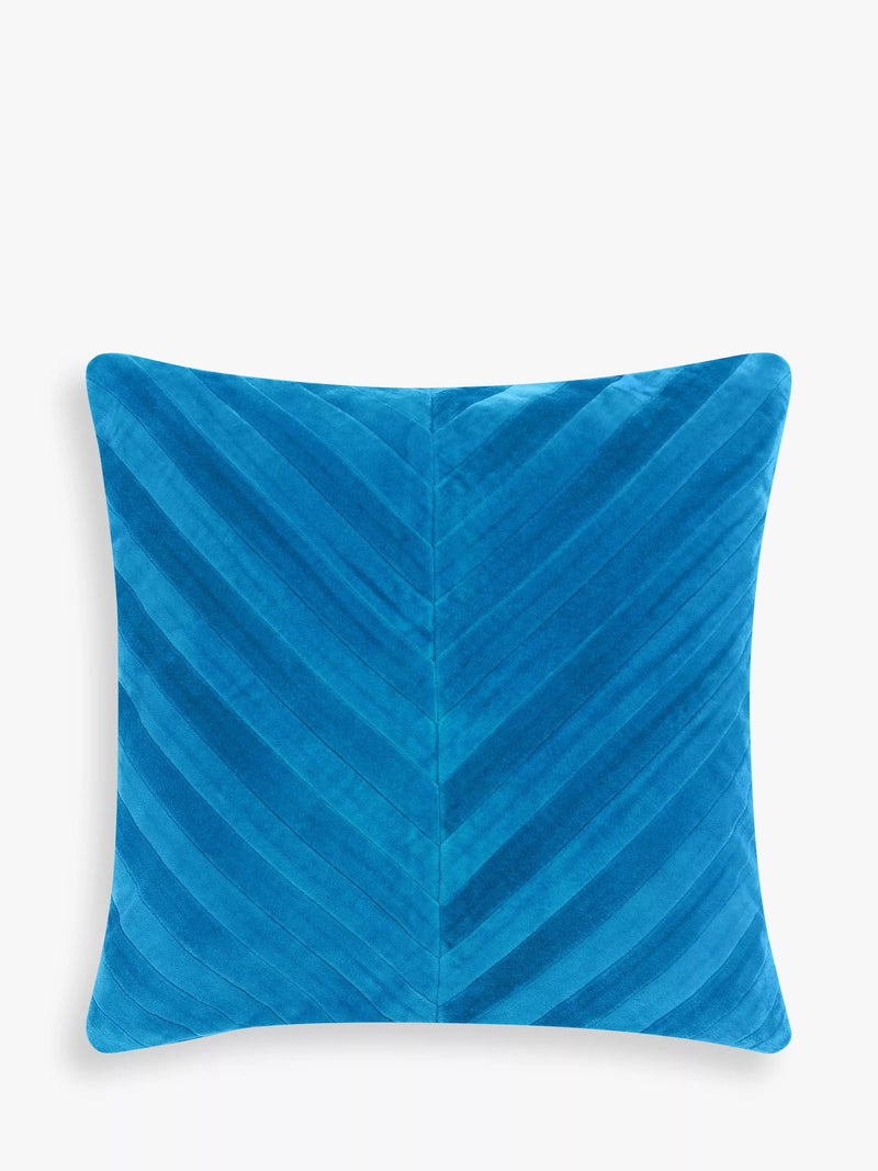 John Lewis Patchwork Chevron Cushion - Ultramarine