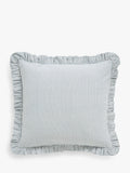 John Lewis velvet frill cushion with reversible cotton stripe back, UK version