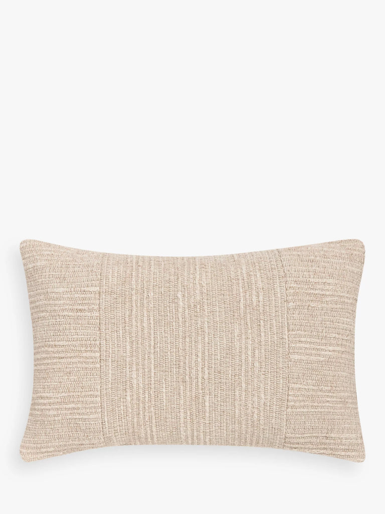 John Lewis Ribbed Patchwork Cushion, Natural