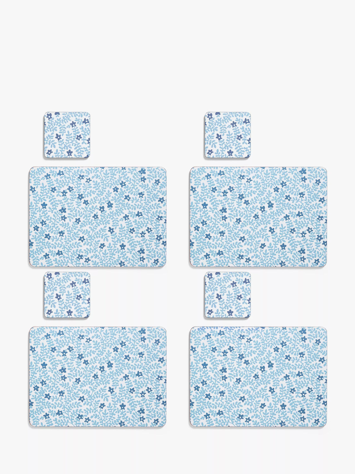 John Lewis Mila placemat and coaster set in blue, imported from the UK