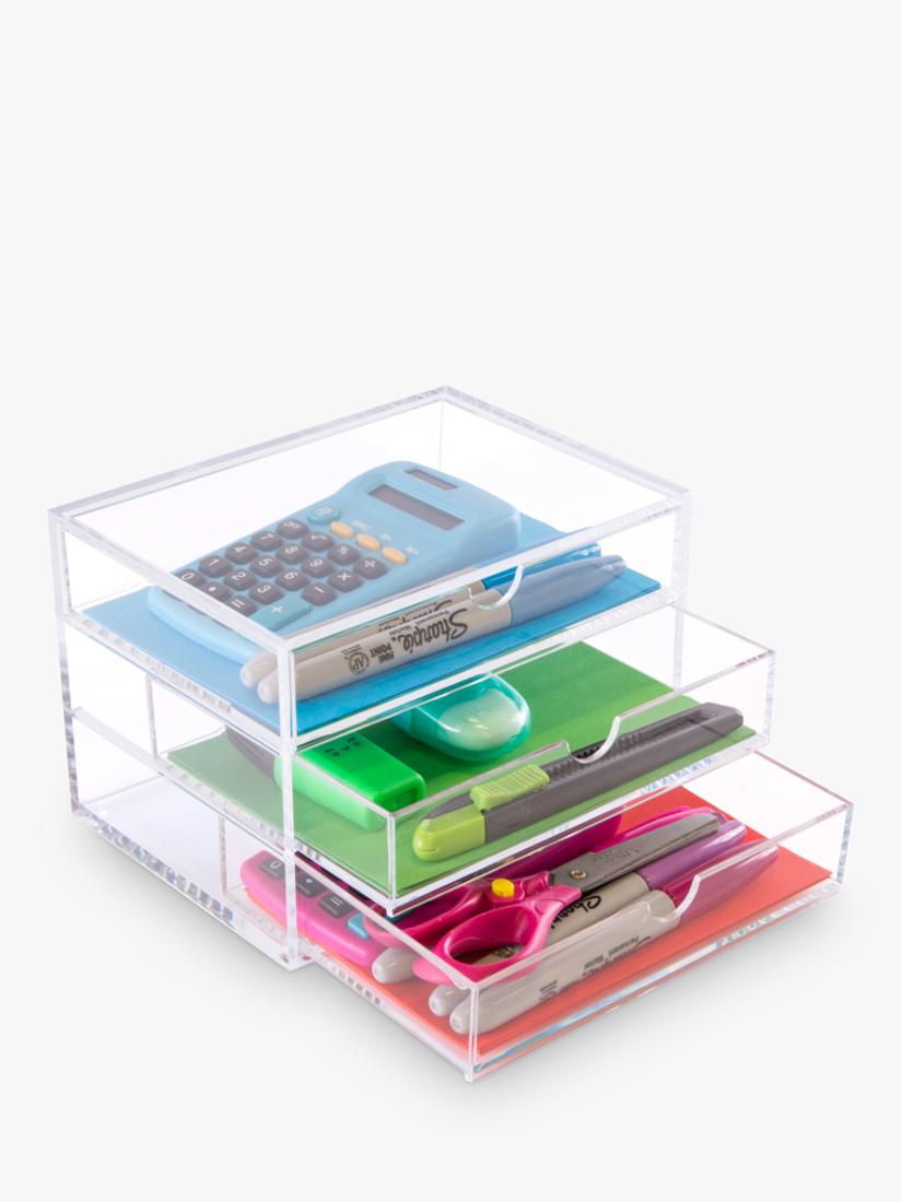 OSCO acrylic desk drawers clear storage chest, imported from the UK