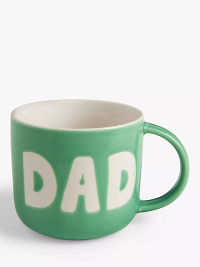 Mug en grès à réserve de cire avec inscription « Papa », 300 ml, vert