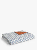 John Lewis reversible quilted cotton velvet bedspread with floral print rust blue, UK version