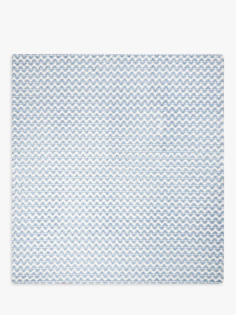 John Lewis reversible quilted cotton velvet bedspread with floral print rust blue, UK version
