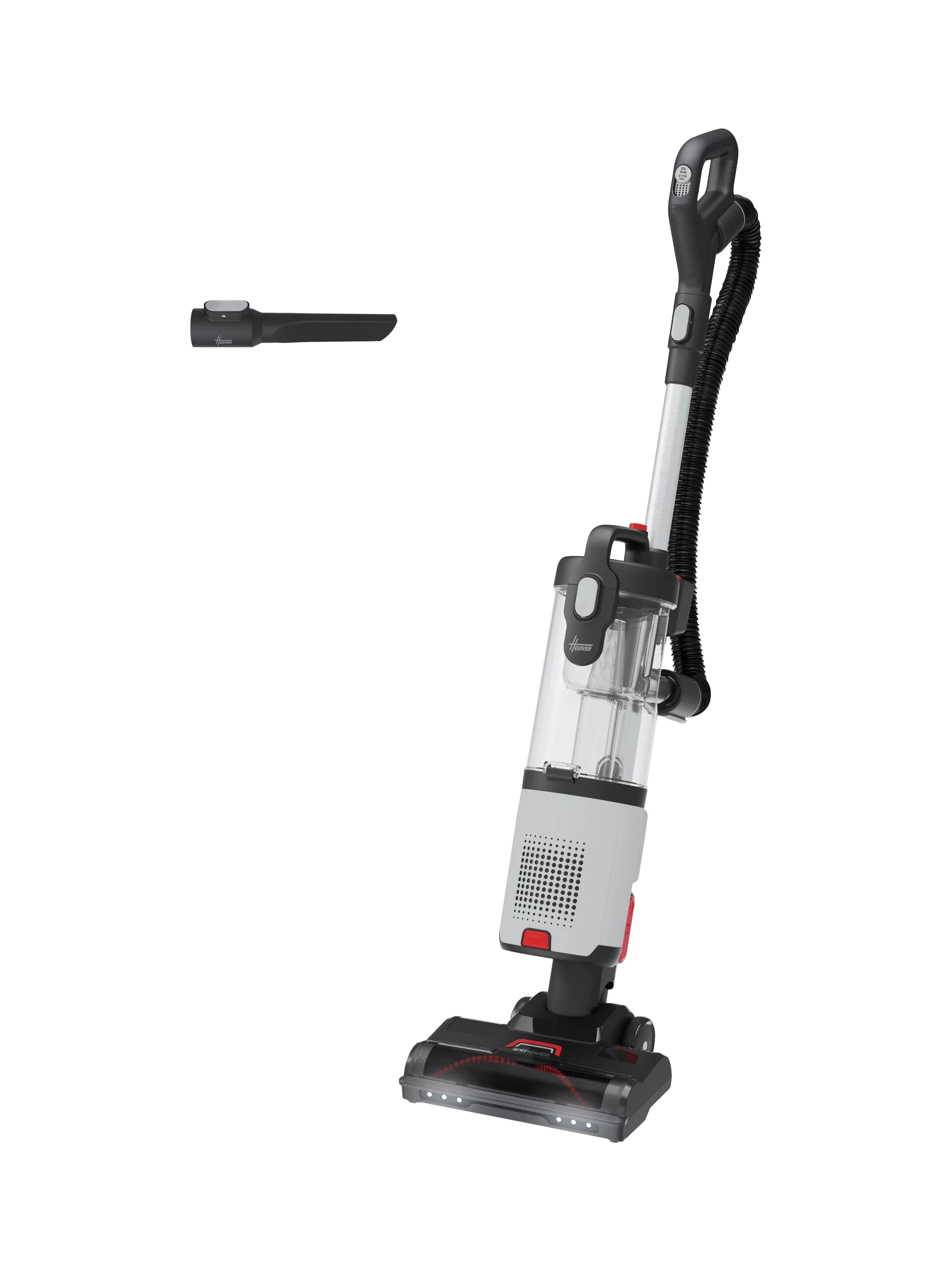Hoover HL4 upright vacuum cleaner with Anti-Twist in Moon Grey/Tulip Red, UK version