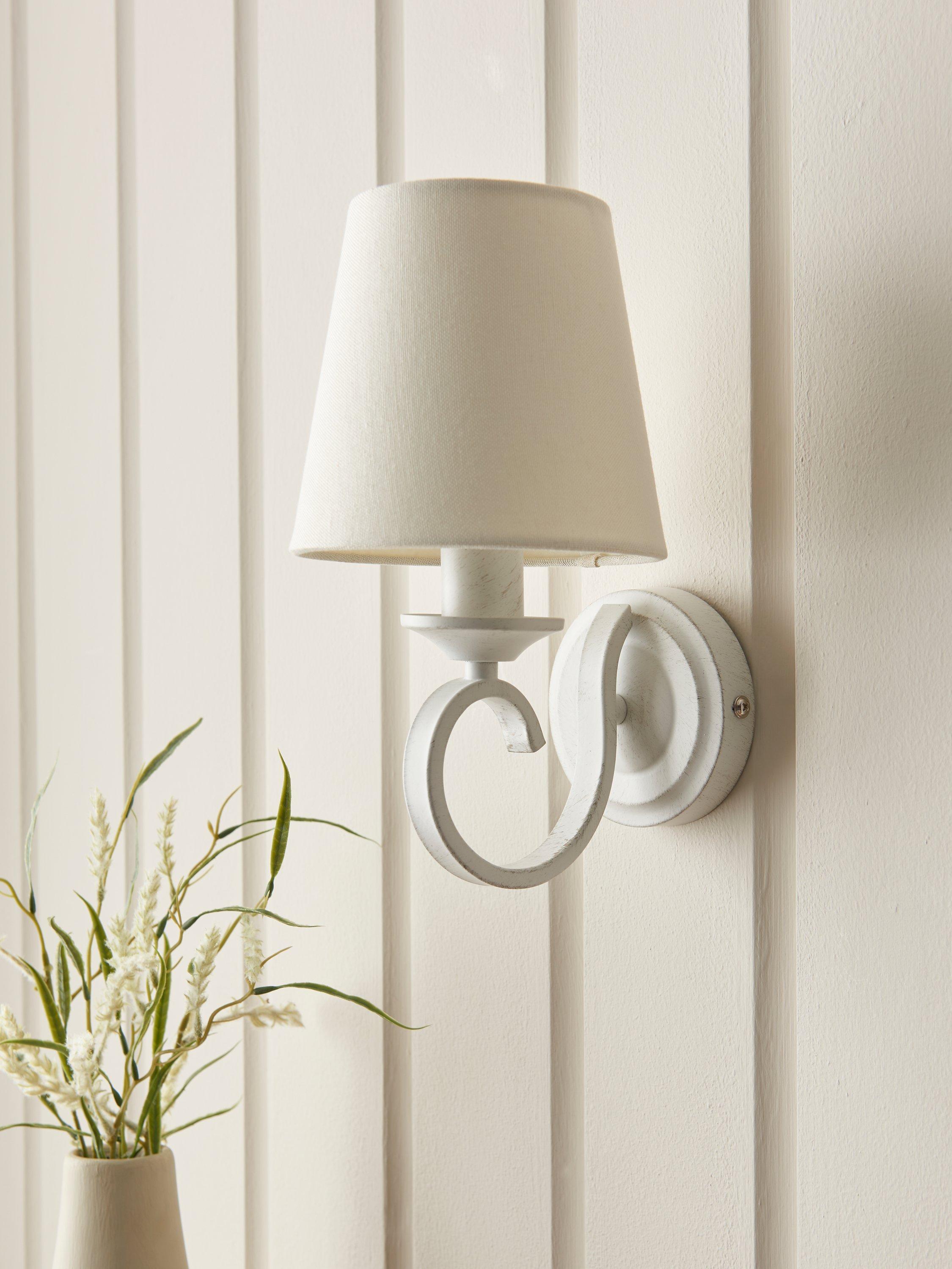 John Lewis Carlita wall light white painted finish, imported from the UK