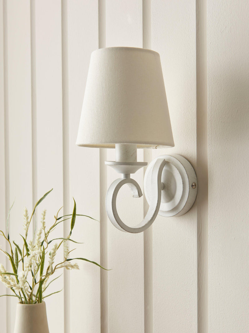 John Lewis Carlita wall light white painted finish, imported from the UK
