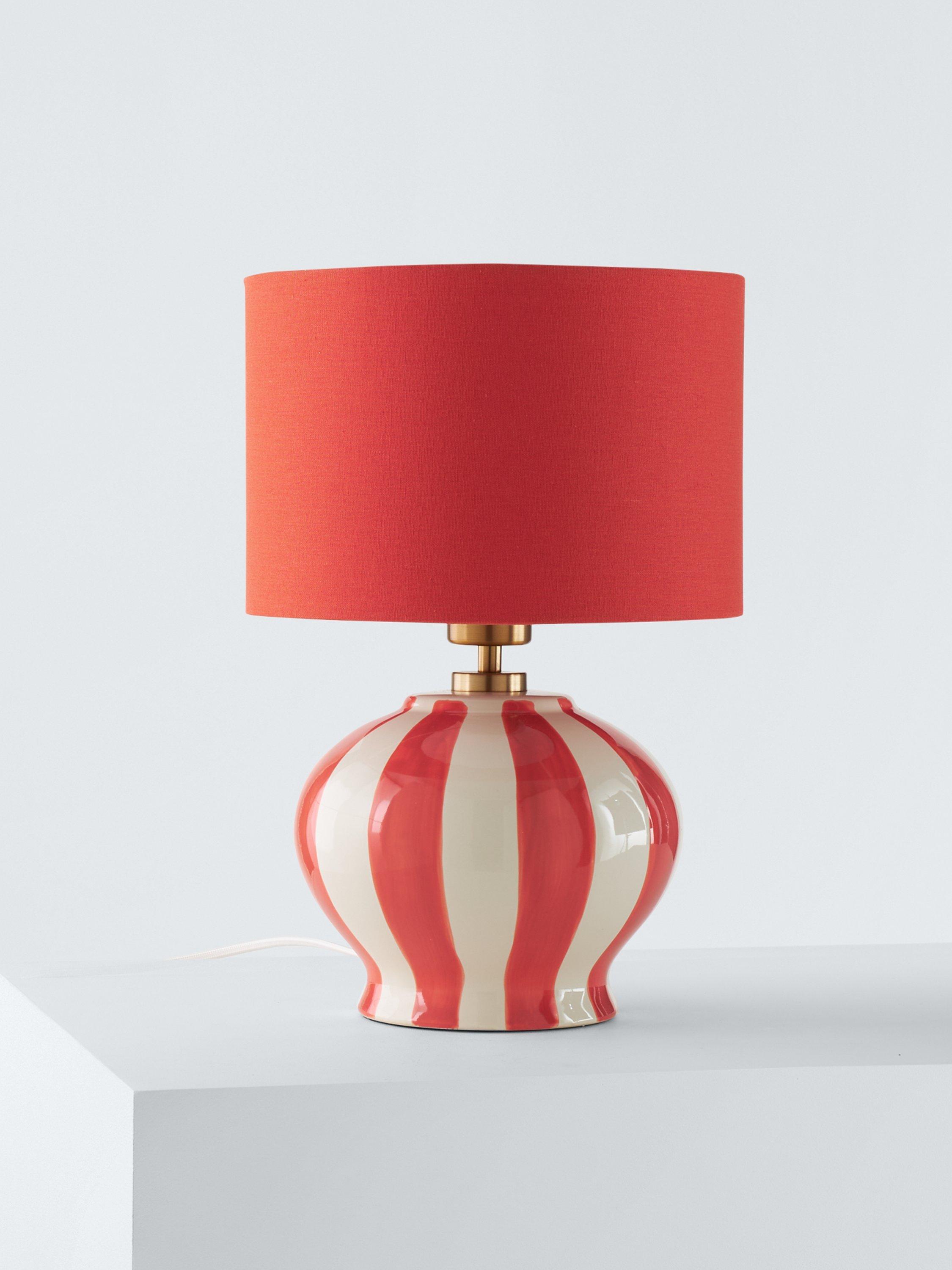 John Lewis Burano stripete keramisk bordlampe med skjerm, UK-versjon