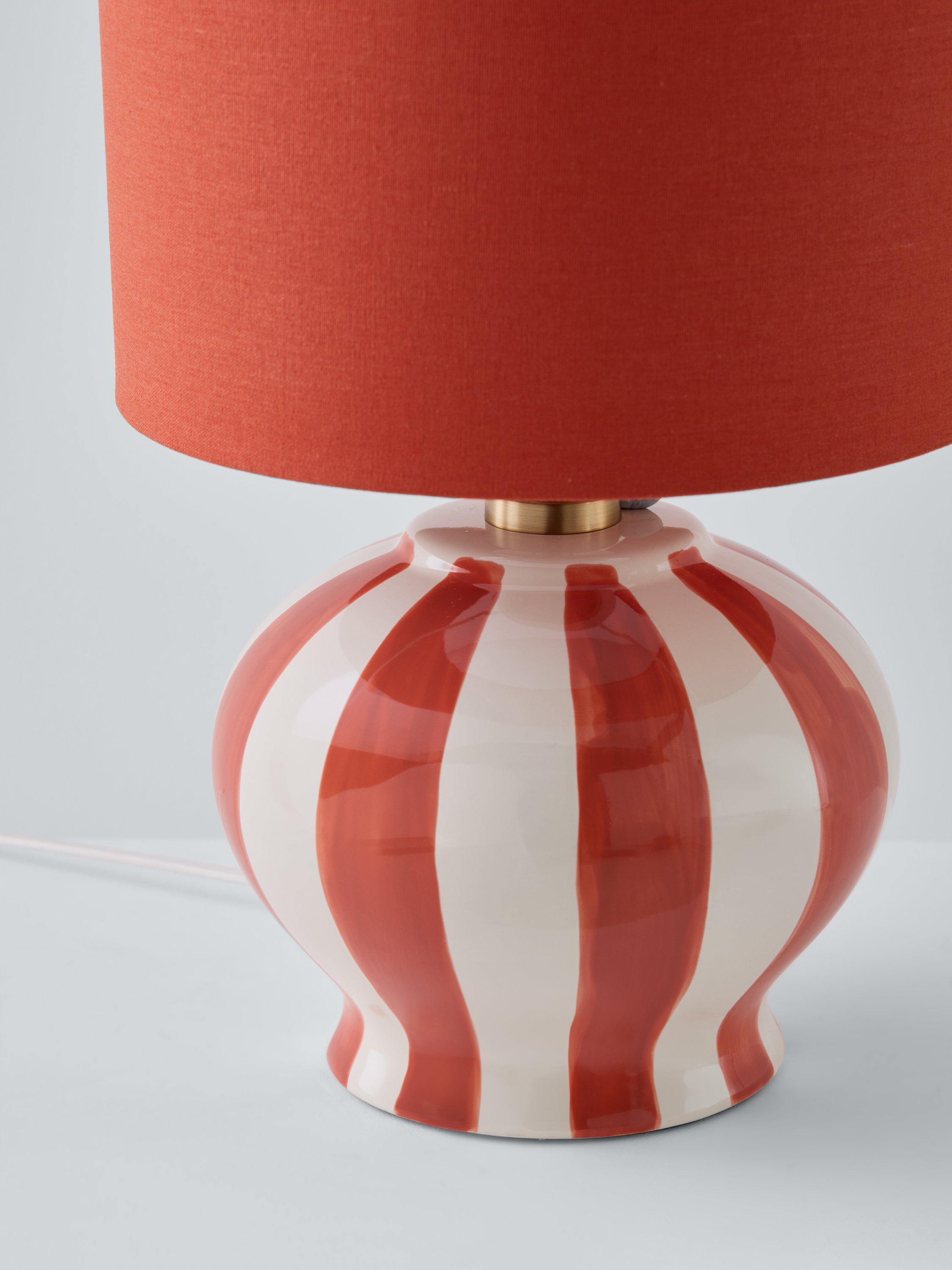 John Lewis Burano stripete keramisk bordlampe med skjerm, UK-versjon