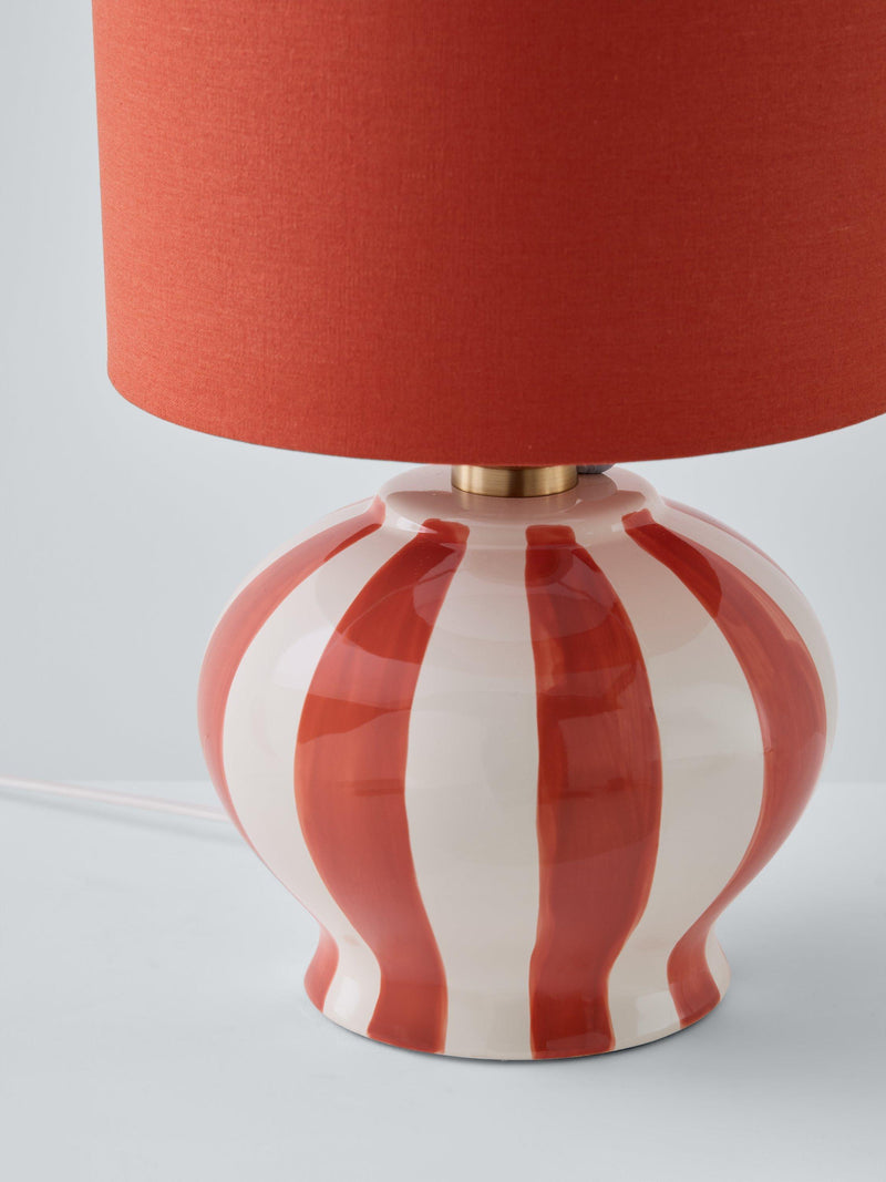 John Lewis Burano stripete keramisk bordlampe med skjerm, UK-versjon
