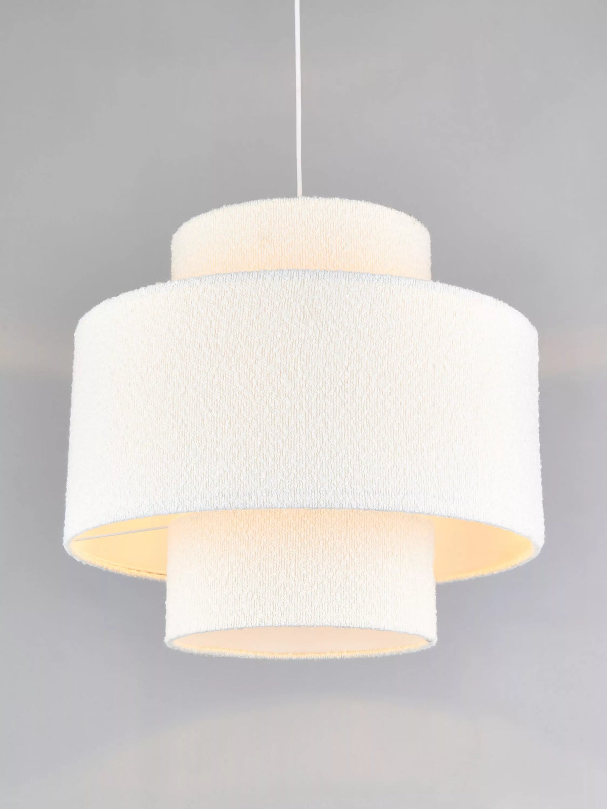 Abat-jour John Lewis boucle superposé pour plafond 45x50cm, importé du Royaume-Uni