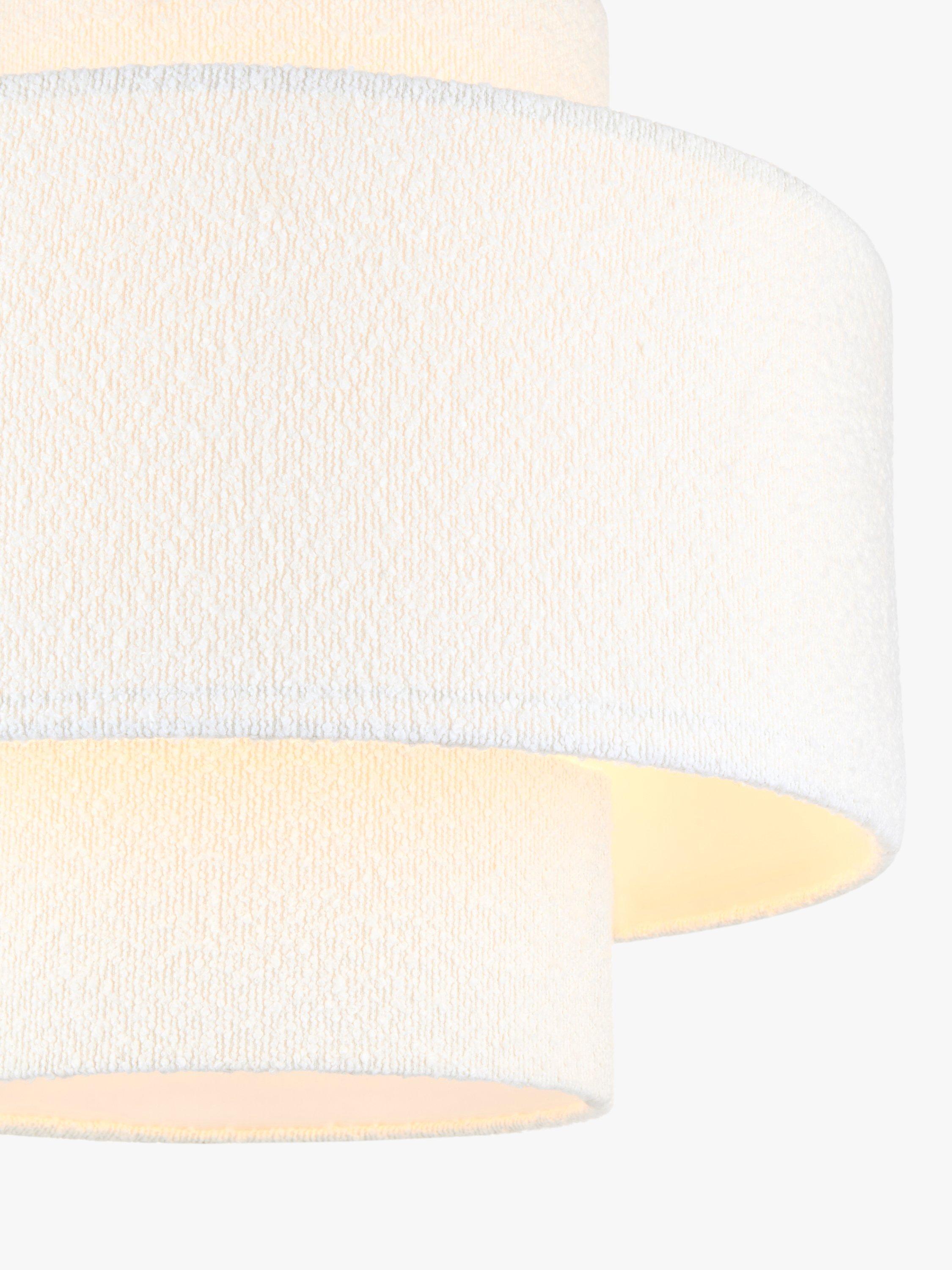 Abat-jour John Lewis boucle superposé pour plafond 45x50cm, importé du Royaume-Uni