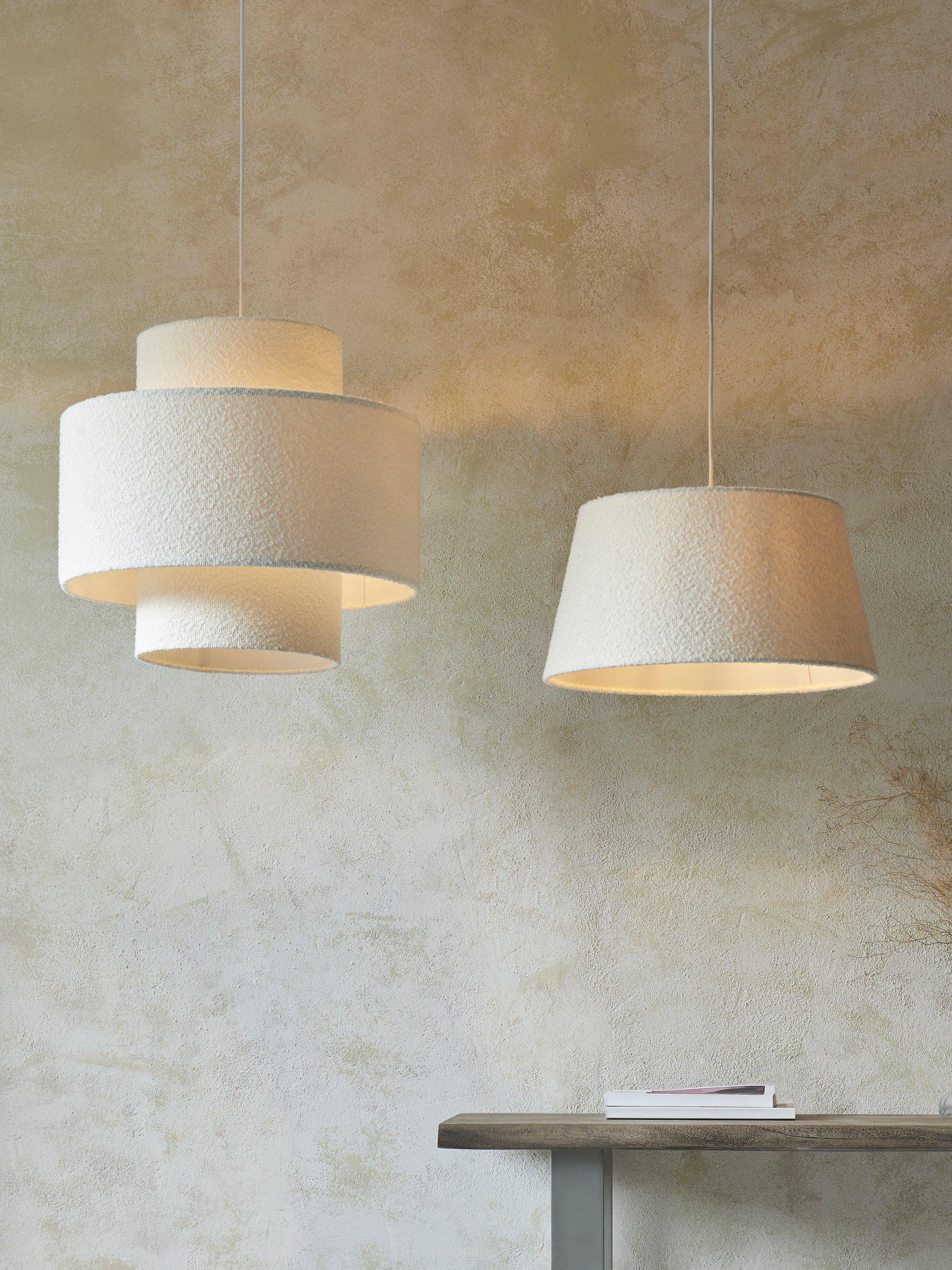 Abat-jour John Lewis boucle superposé pour plafond 45x50cm, importé du Royaume-Uni