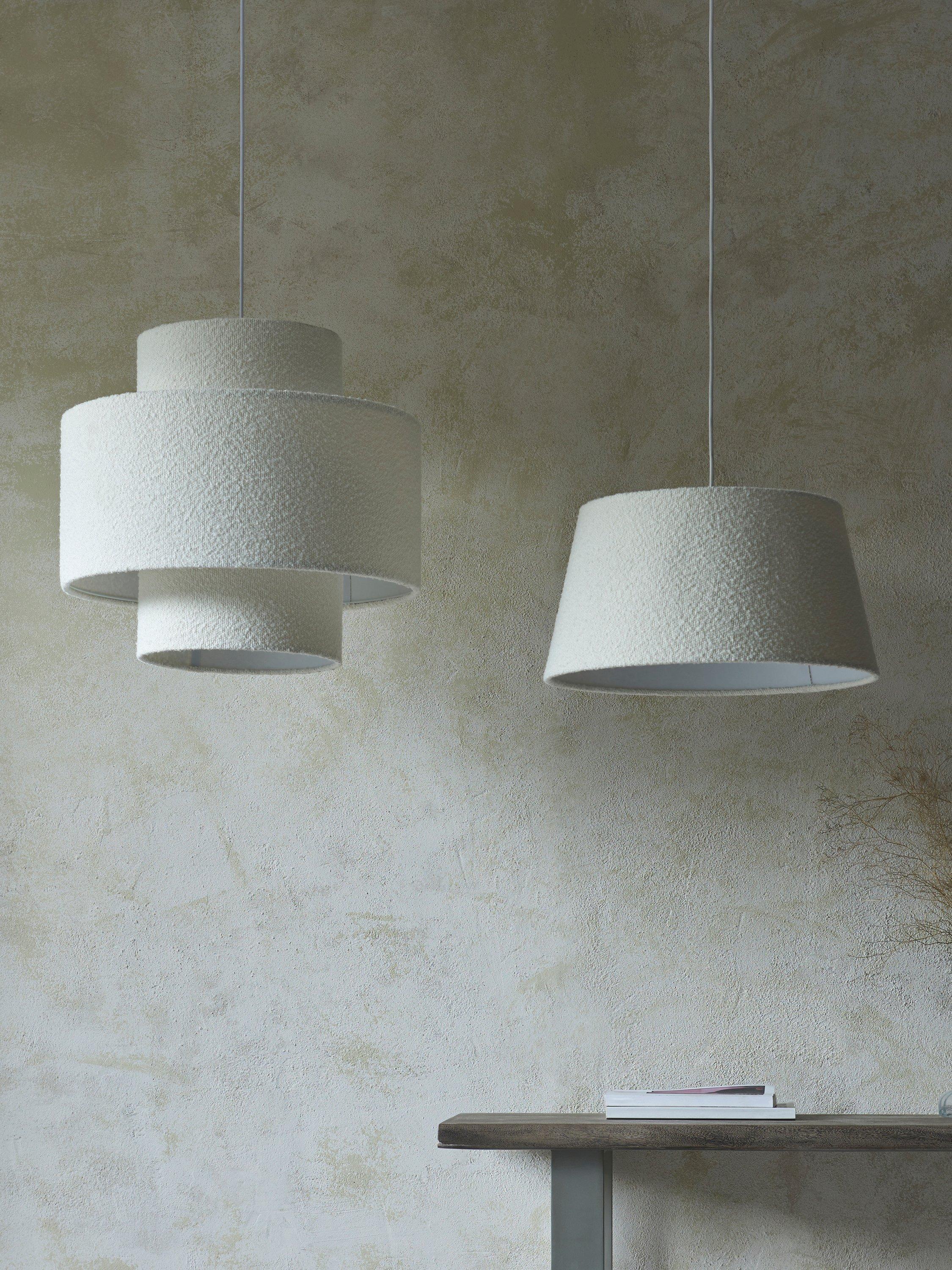 John Lewis boucle layered ceiling lampshade 45x50cm, imported from the UK